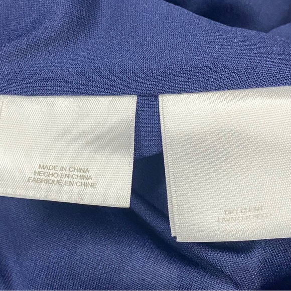 Nine West Shift Dress Size 10 Navy Blue Yellow Floral Boho Flared Sleeve Lined - Picture 6 of 9